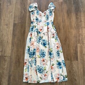 Floral Abercrombie Smocked Top Midi Dress